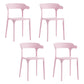 Contemporary Stackable Chairs Dining Open Back Armless Chairs with Plastic Legs Pink 4 Piece Set Clearhalo 'Dining Chairs' 'Dining Tables & Seating' 'dining_chair' 'furn' 'furn_dining_chair' 'Furniture' 'furniture_dining_chair' 'Kitchen & Dining Furniture' 4746366