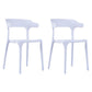 Contemporary Stackable Chairs Dining Open Back Armless Chairs with Plastic Legs White 2 Piece Set Clearhalo 'Dining Chairs' 'Dining Tables & Seating' 'dining_chair' 'furn' 'furn_dining_chair' 'Furniture' 'furniture_dining_chair' 'Kitchen & Dining Furniture' 4746370