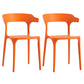 Contemporary Stackable Chairs Dining Open Back Armless Chairs with Plastic Legs Orange 2 Piece Set Clearhalo 'Dining Chairs' 'Dining Tables & Seating' 'dining_chair' 'furn' 'furn_dining_chair' 'Furniture' 'furniture_dining_chair' 'Kitchen & Dining Furniture' 4746374