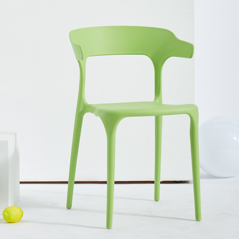 Contemporary Stackable Chairs Dining Open Back Armless Chairs with Plastic Legs Lemon Green 1 Piece Clearhalo 'Dining Chairs' 'Dining Tables & Seating' 'dining_chair' 'furn' 'furn_dining_chair' 'Furniture' 'furniture_dining_chair' 'Kitchen & Dining Furniture' 4746376