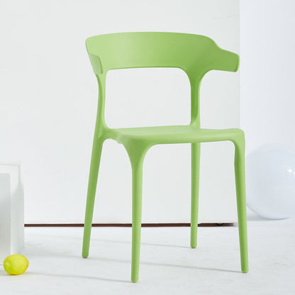 Contemporary Stackable Chairs Dining Open Back Armless Chairs with Plastic Legs Lemon Green 1 Piece Clearhalo 'Dining Chairs' 'Dining Tables & Seating' 'dining_chair' 'furn' 'furn_dining_chair' 'Furniture' 'furniture_dining_chair' 'Kitchen & Dining Furniture' 4746376