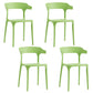 Contemporary Stackable Chairs Dining Open Back Armless Chairs with Plastic Legs Lemon Green 4 Piece Set Clearhalo 'Dining Chairs' 'Dining Tables & Seating' 'dining_chair' 'furn' 'furn_dining_chair' 'Furniture' 'furniture_dining_chair' 'Kitchen & Dining Furniture' 4746378