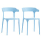 Contemporary Stackable Chairs Dining Open Back Armless Chairs with Plastic Legs Light Blue 2 Piece Set Clearhalo 'Dining Chairs' 'Dining Tables & Seating' 'dining_chair' 'furn' 'furn_dining_chair' 'Furniture' 'furniture_dining_chair' 'Kitchen & Dining Furniture' 4746380