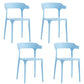 Contemporary Stackable Chairs Dining Open Back Armless Chairs with Plastic Legs Light Blue 4 Piece Set Clearhalo 'Dining Chairs' 'Dining Tables & Seating' 'dining_chair' 'furn' 'furn_dining_chair' 'Furniture' 'furniture_dining_chair' 'Kitchen & Dining Furniture' 4746381