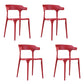 Contemporary Stackable Chairs Dining Open Back Armless Chairs with Plastic Legs Red 4 Piece Set Clearhalo 'Dining Chairs' 'Dining Tables & Seating' 'dining_chair' 'furn' 'furn_dining_chair' 'Furniture' 'furniture_dining_chair' 'Kitchen & Dining Furniture' 4746387