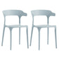 Contemporary Stackable Chairs Dining Open Back Armless Chairs with Plastic Legs Light Gray 2 Piece Set Clearhalo 'Dining Chairs' 'Dining Tables & Seating' 'dining_chair' 'furn' 'furn_dining_chair' 'Furniture' 'furniture_dining_chair' 'Kitchen & Dining Furniture' 4746389