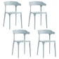 Contemporary Stackable Chairs Dining Open Back Armless Chairs with Plastic Legs Light Gray 4 Piece Set Clearhalo 'Dining Chairs' 'Dining Tables & Seating' 'dining_chair' 'furn' 'furn_dining_chair' 'Furniture' 'furniture_dining_chair' 'Kitchen & Dining Furniture' 4746390