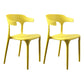 Contemporary Stackable Chairs Dining Open Back Armless Chairs with Plastic Legs Yellow 2 Piece Set Clearhalo 'Dining Chairs' 'Dining Tables & Seating' 'dining_chair' 'furn' 'furn_dining_chair' 'Furniture' 'furniture_dining_chair' 'Kitchen & Dining Furniture' 4746392