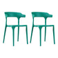 Contemporary Stackable Chairs Dining Open Back Armless Chairs with Plastic Legs Green 2 Piece Set Clearhalo 'Dining Chairs' 'Dining Tables & Seating' 'dining_chair' 'furn' 'furn_dining_chair' 'Furniture' 'furniture_dining_chair' 'Kitchen & Dining Furniture' 4746401