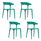Contemporary Stackable Chairs Dining Open Back Armless Chairs with Plastic Legs Green 4 Piece Set Clearhalo 'Dining Chairs' 'Dining Tables & Seating' 'dining_chair' 'furn' 'furn_dining_chair' 'Furniture' 'furniture_dining_chair' 'Kitchen & Dining Furniture' 4746402