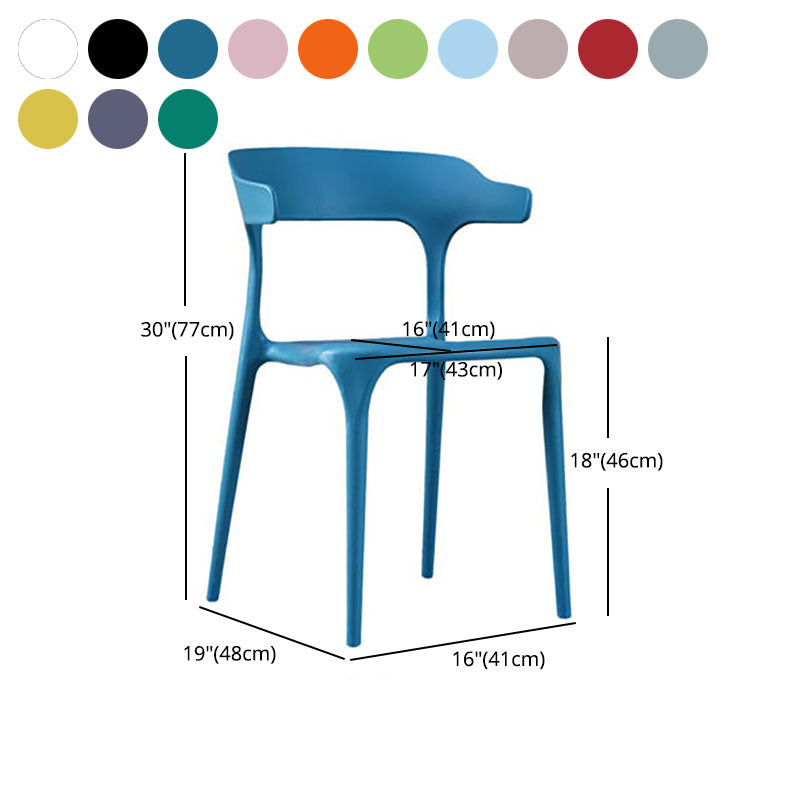Contemporary Stackable Chairs Dining Open Back Armless Chairs with Plastic Legs Clearhalo 'Dining Chairs' 'Dining Tables & Seating' 'dining_chair' 'furn' 'furn_dining_chair' 'Furniture' 'furniture_dining_chair' 'Kitchen & Dining Furniture' 4746403