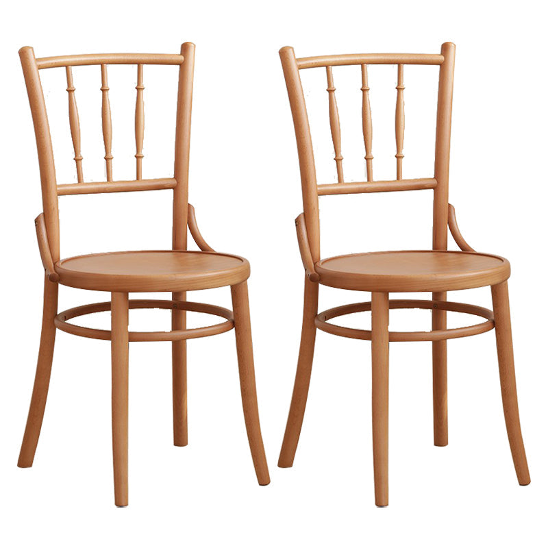 Traditional Birch Slat Back Side Chair Matte Finish Wood Dining Chair Wood 2 Piece Set Clearhalo 'Dining Chairs' 'Dining Tables & Seating' 'dining_chair' 'furn' 'furn_dining_chair' 'Furniture' 'furniture_dining_chair' 'Kitchen & Dining Furniture' 4746406