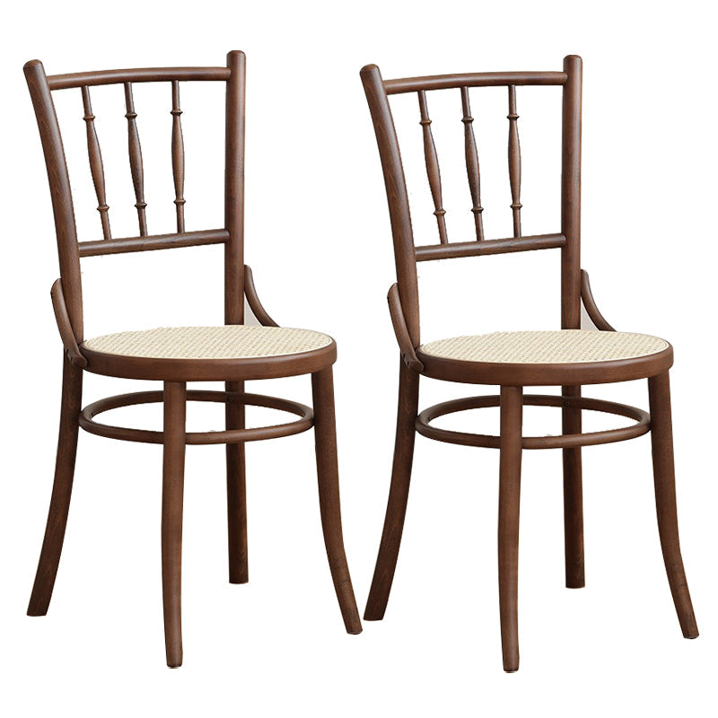 Traditional Birch Slat Back Side Chair Matte Finish Wood Dining Chair Walnut White 2 Piece Set Clearhalo 'Dining Chairs' 'Dining Tables & Seating' 'dining_chair' 'furn' 'furn_dining_chair' 'Furniture' 'furniture_dining_chair' 'Kitchen & Dining Furniture' 4746408