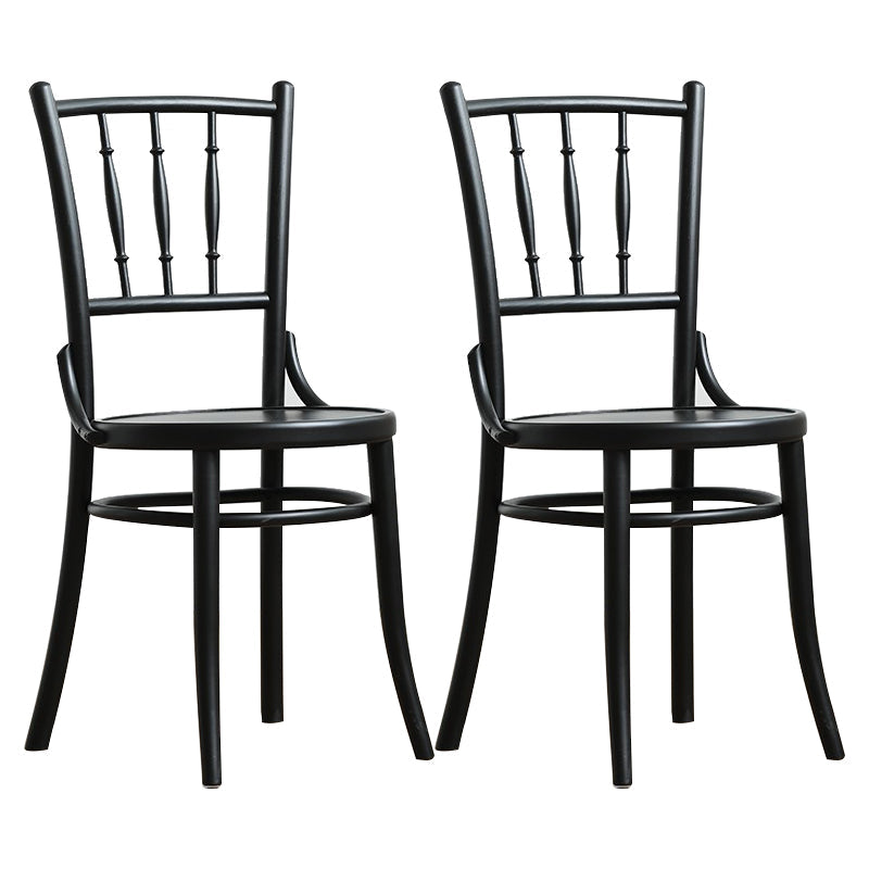 Traditional Birch Slat Back Side Chair Matte Finish Wood Dining Chair Black 2 Piece Set Clearhalo 'Dining Chairs' 'Dining Tables & Seating' 'dining_chair' 'furn' 'furn_dining_chair' 'Furniture' 'furniture_dining_chair' 'Kitchen & Dining Furniture' 4746412