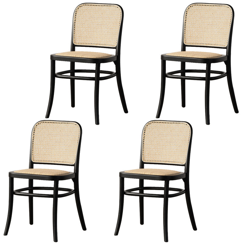 Traditional Wood Kitchen Dining Room Side Chair Open Back Chair Textured Black 4 Piece Set Clearhalo 'Dining Chairs' 'Dining Tables & Seating' 'dining_chair' 'furn' 'furn_dining_chair' 'Furniture' 'furniture_dining_chair' 'Kitchen & Dining Furniture' 4746431