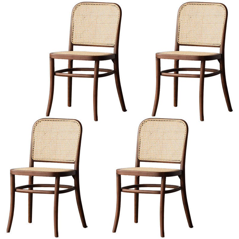 Traditional Wood Kitchen Dining Room Side Chair Open Back Chair Walnut 4 Piece Set Clearhalo 'Dining Chairs' 'Dining Tables & Seating' 'dining_chair' 'furn' 'furn_dining_chair' 'Furniture' 'furniture_dining_chair' 'Kitchen & Dining Furniture' 4746440