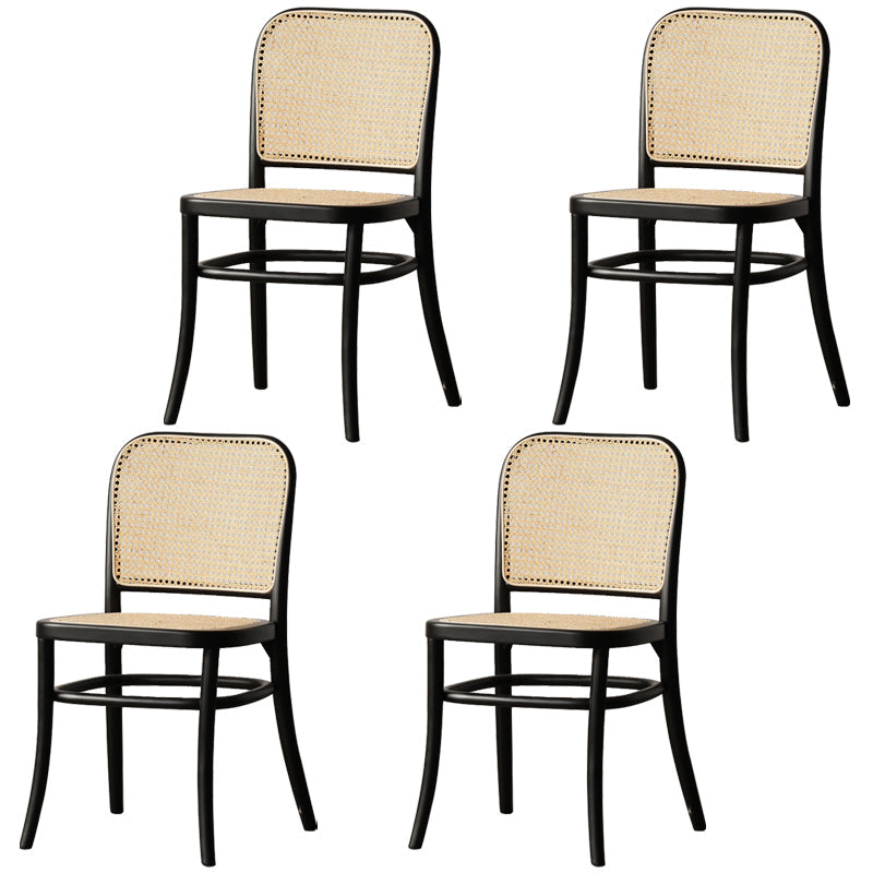 Traditional Wood Kitchen Dining Room Side Chair Open Back Chair Matte Black 4 Piece Set Clearhalo 'Dining Chairs' 'Dining Tables & Seating' 'dining_chair' 'furn' 'furn_dining_chair' 'Furniture' 'furniture_dining_chair' 'Kitchen & Dining Furniture' 4746443