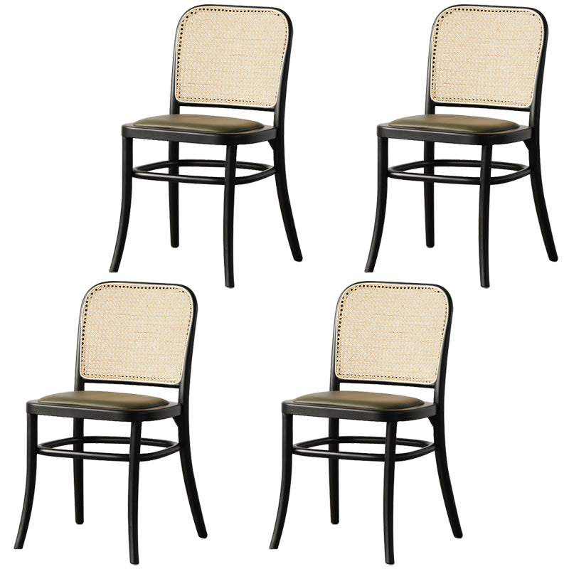 Traditional Wood Kitchen Dining Room Side Chair Open Back Chair Black 4 Piece Set Clearhalo 'Dining Chairs' 'Dining Tables & Seating' 'dining_chair' 'furn' 'furn_dining_chair' 'Furniture' 'furniture_dining_chair' 'Kitchen & Dining Furniture' 4746449