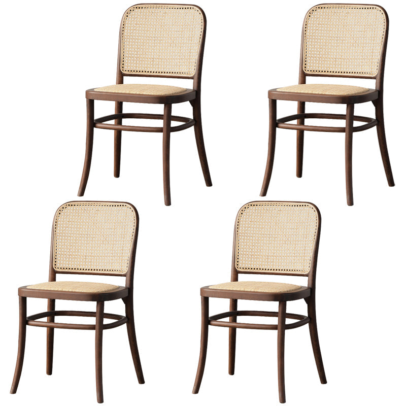 Traditional Wood Kitchen Dining Room Side Chair Open Back Chair Dark Khaki 4 Piece Set Clearhalo 'Dining Chairs' 'Dining Tables & Seating' 'dining_chair' 'furn' 'furn_dining_chair' 'Furniture' 'furniture_dining_chair' 'Kitchen & Dining Furniture' 4746455