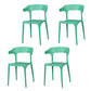 Contemporary Stackable Chairs Dining Open Back Arm Chairs with Plastic Legs Dark Green 4 Piece Set Clearhalo 'Dining Chairs' 'Dining Tables & Seating' 'dining_chair' 'furn' 'furn_dining_chair' 'Furniture' 'furniture_dining_chair' 'Kitchen & Dining Furniture' 4746458