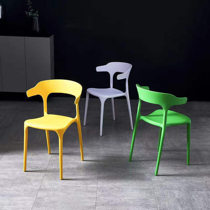 Contemporary Stackable Chairs Dining Open Back Arm Chairs with Plastic Legs Clearhalo 'Dining Chairs' 'Dining Tables & Seating' 'dining_chair' 'furn' 'furn_dining_chair' 'Furniture' 'furniture_dining_chair' 'Kitchen & Dining Furniture' 4746459