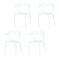 Contemporary Stackable Chairs Dining Open Back Arm Chairs with Plastic Legs White 4 Piece Set Clearhalo 'Dining Chairs' 'Dining Tables & Seating' 'dining_chair' 'furn' 'furn_dining_chair' 'Furniture' 'furniture_dining_chair' 'Kitchen & Dining Furniture' 4746460