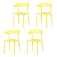 Contemporary Stackable Chairs Dining Open Back Arm Chairs with Plastic Legs Yellow 4 Piece Set Clearhalo 'Dining Chairs' 'Dining Tables & Seating' 'dining_chair' 'furn' 'furn_dining_chair' 'Furniture' 'furniture_dining_chair' 'Kitchen & Dining Furniture' 4746462