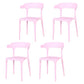 Contemporary Stackable Chairs Dining Open Back Arm Chairs with Plastic Legs Pink 4 Piece Set Clearhalo 'Dining Chairs' 'Dining Tables & Seating' 'dining_chair' 'furn' 'furn_dining_chair' 'Furniture' 'furniture_dining_chair' 'Kitchen & Dining Furniture' 4746465