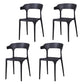 Contemporary Stackable Chairs Dining Open Back Arm Chairs with Plastic Legs Black 4 Piece Set Clearhalo 'Dining Chairs' 'Dining Tables & Seating' 'dining_chair' 'furn' 'furn_dining_chair' 'Furniture' 'furniture_dining_chair' 'Kitchen & Dining Furniture' 4746471