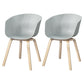 Scandinavian Beech Solid Back Arm Chair Plastic Matte Finish Dining Chair Grey Set of 2 Clearhalo 'Dining Chairs' 'Dining Tables & Seating' 'dining_chair' 'Furniture' 'furniture_dining_chair' 'Kitchen & Dining Furniture' 4746481