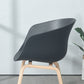 Scandinavian Beech Solid Back Arm Chair Plastic Matte Finish Dining Chair Clearhalo 'Dining Chairs' 'Dining Tables & Seating' 'dining_chair' 'Furniture' 'furniture_dining_chair' 'Kitchen & Dining Furniture' 4746490