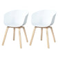 Scandinavian Beech Solid Back Arm Chair Plastic Matte Finish Dining Chair White Set of 2 Clearhalo 'Dining Chairs' 'Dining Tables & Seating' 'dining_chair' 'Furniture' 'furniture_dining_chair' 'Kitchen & Dining Furniture' 4746493