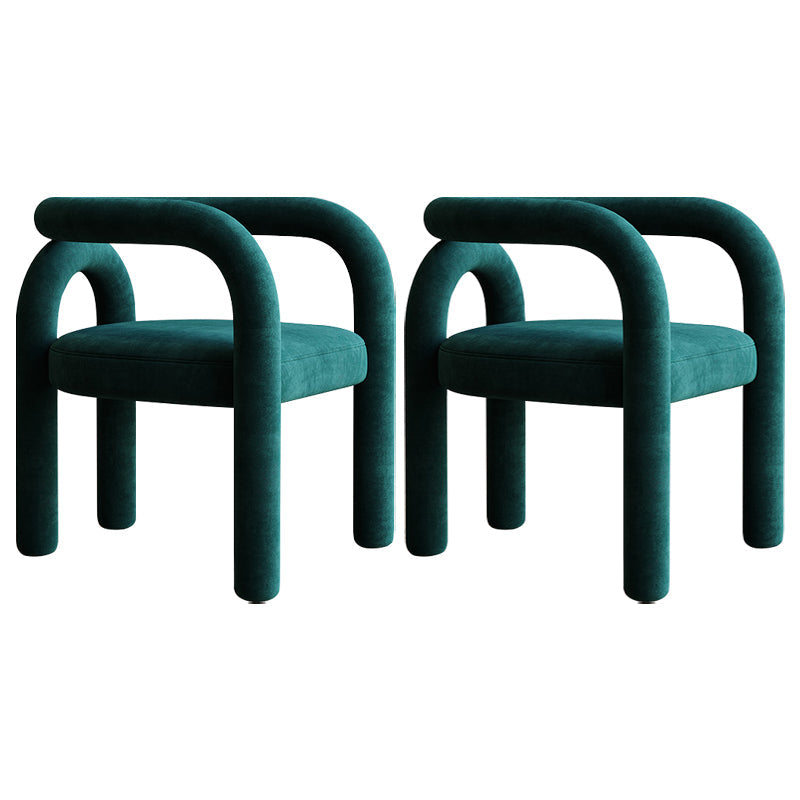 Modern Design Armless Open Back Chairs Fabric Dining Chairs for Home Green 2 Piece Set Clearhalo 'Dining Chairs' 'Dining Tables & Seating' 'dining_chair' 'furn' 'furn_dining_chair' 'Furniture' 'furniture_dining_chair' 'Kitchen & Dining Furniture' 4746503