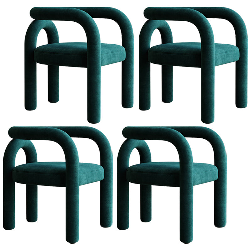 Modern Design Armless Open Back Chairs Fabric Dining Chairs for Home Green 4 Piece Set Clearhalo 'Dining Chairs' 'Dining Tables & Seating' 'dining_chair' 'furn' 'furn_dining_chair' 'Furniture' 'furniture_dining_chair' 'Kitchen & Dining Furniture' 4746506