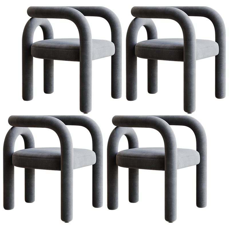 Modern Design Armless Open Back Chairs Fabric Dining Chairs for Home Grey 4 Piece Set Clearhalo 'Dining Chairs' 'Dining Tables & Seating' 'dining_chair' 'furn' 'furn_dining_chair' 'Furniture' 'furniture_dining_chair' 'Kitchen & Dining Furniture' 4746512