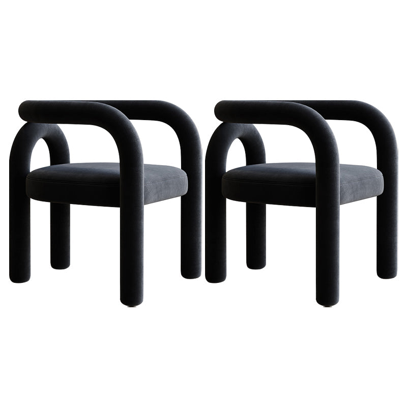 Modern Design Armless Open Back Chairs Fabric Dining Chairs for Home Black 2 Piece Set Clearhalo 'Dining Chairs' 'Dining Tables & Seating' 'dining_chair' 'furn' 'furn_dining_chair' 'Furniture' 'furniture_dining_chair' 'Kitchen & Dining Furniture' 4746516