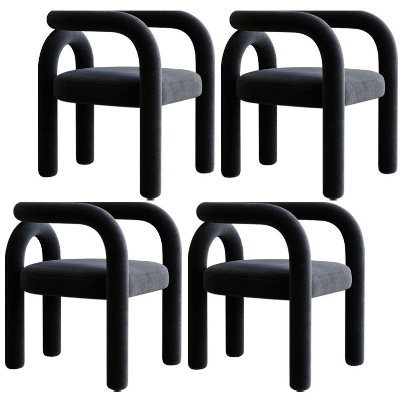 Modern Design Armless Open Back Chairs Fabric Dining Chairs for Home Black 4 Piece Set Clearhalo 'Dining Chairs' 'Dining Tables & Seating' 'dining_chair' 'furn' 'furn_dining_chair' 'Furniture' 'furniture_dining_chair' 'Kitchen & Dining Furniture' 4746518