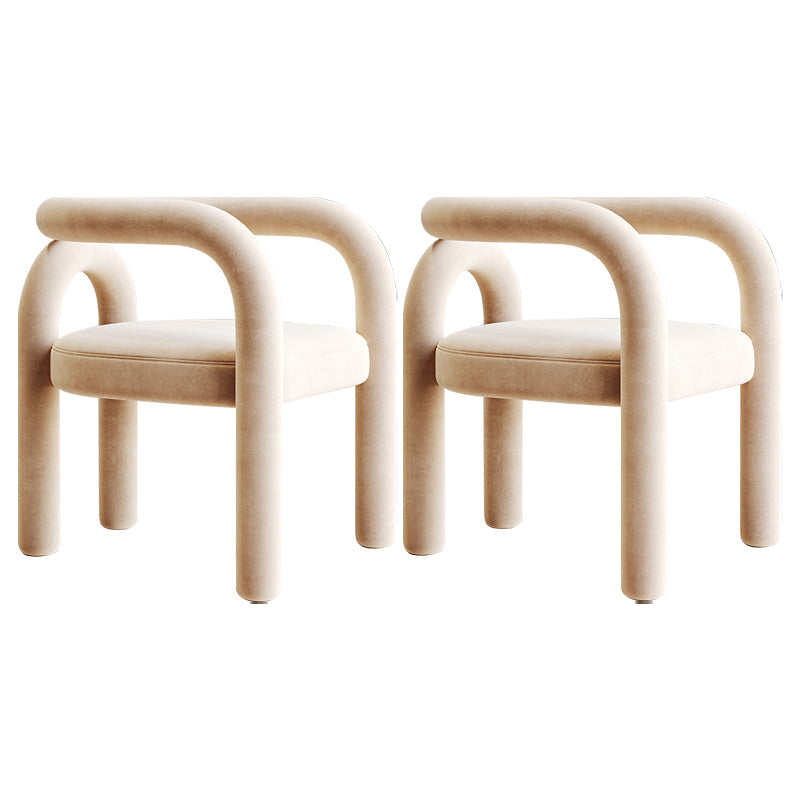 Modern Design Armless Open Back Chairs Fabric Dining Chairs for Home Beige 2 Piece Set Clearhalo 'Dining Chairs' 'Dining Tables & Seating' 'dining_chair' 'furn' 'furn_dining_chair' 'Furniture' 'furniture_dining_chair' 'Kitchen & Dining Furniture' 4746524