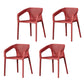 Contemporary Stackable Chair Dining Kitchen Arm Chairs with Plastic Legs Orange-Red 4 Piece Set Clearhalo 'Dining Chairs' 'Dining Tables & Seating' 'dining_chair' 'furn' 'furn_dining_chair' 'Furniture' 'furniture_dining_chair' 'Kitchen & Dining Furniture' 4746531
