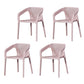 Contemporary Stackable Chair Dining Kitchen Arm Chairs with Plastic Legs Pink 4 Piece Set Clearhalo 'Dining Chairs' 'Dining Tables & Seating' 'dining_chair' 'furn' 'furn_dining_chair' 'Furniture' 'furniture_dining_chair' 'Kitchen & Dining Furniture' 4746533