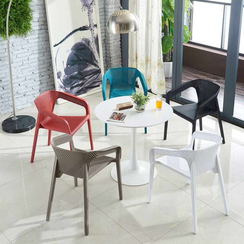 Contemporary Stackable Chair Dining Kitchen Arm Chairs with Plastic Legs Clearhalo 'Dining Chairs' 'Dining Tables & Seating' 'dining_chair' 'furn' 'furn_dining_chair' 'Furniture' 'furniture_dining_chair' 'Kitchen & Dining Furniture' 4746536