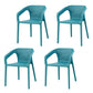 Contemporary Stackable Chair Dining Kitchen Arm Chairs with Plastic Legs Dark Blue 4 Piece Set Clearhalo 'Dining Chairs' 'Dining Tables & Seating' 'dining_chair' 'furn' 'furn_dining_chair' 'Furniture' 'furniture_dining_chair' 'Kitchen & Dining Furniture' 4746538