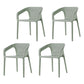 Contemporary Stackable Chair Dining Kitchen Arm Chairs with Plastic Legs Gray-Green 4 Piece Set Clearhalo 'Dining Chairs' 'Dining Tables & Seating' 'dining_chair' 'furn' 'furn_dining_chair' 'Furniture' 'furniture_dining_chair' 'Kitchen & Dining Furniture' 4746548