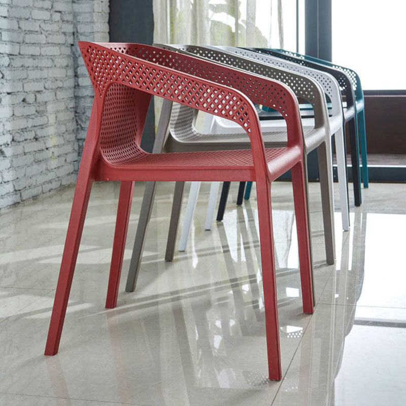 Contemporary Stackable Chair Dining Kitchen Arm Chairs with Plastic Legs Clearhalo 'Dining Chairs' 'Dining Tables & Seating' 'dining_chair' 'furn' 'furn_dining_chair' 'Furniture' 'furniture_dining_chair' 'Kitchen & Dining Furniture' 4746555