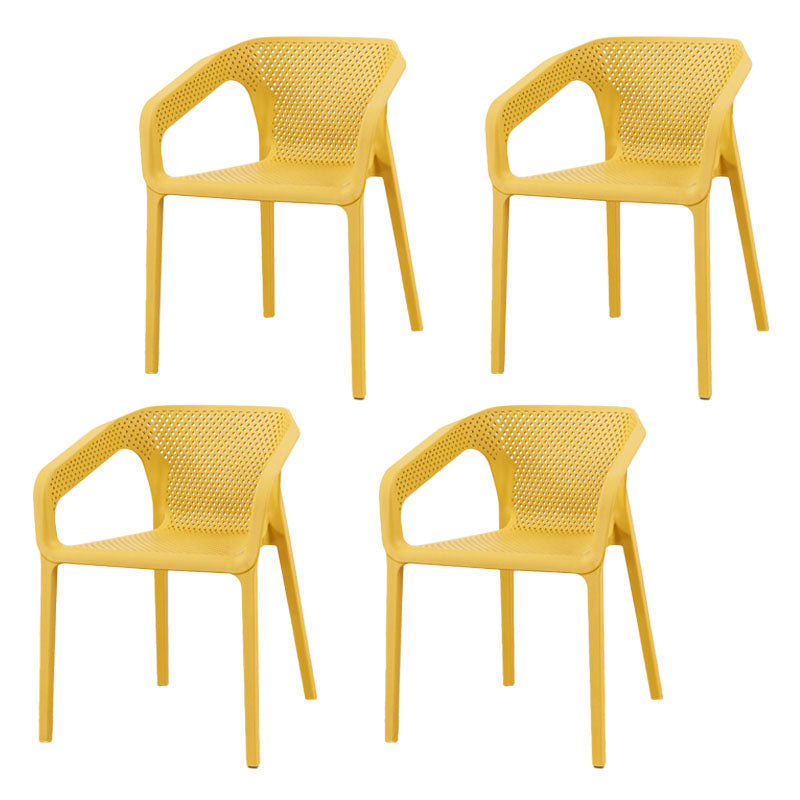 Contemporary Stackable Chair Dining Kitchen Arm Chairs with Plastic Legs Ginger 4 Piece Set Clearhalo 'Dining Chairs' 'Dining Tables & Seating' 'dining_chair' 'furn' 'furn_dining_chair' 'Furniture' 'furniture_dining_chair' 'Kitchen & Dining Furniture' 4746556