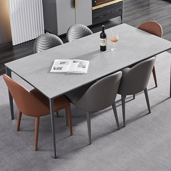 Contemporary Style Armless Solid Back Chair Leather Dining Side Chair Clearhalo 'Dining Chairs' 'Dining Tables & Seating' 'dining_chair' 'furn' 'furn_dining_chair' 'Furniture' 'furniture_dining_chair' 'Kitchen & Dining Furniture' 4746561