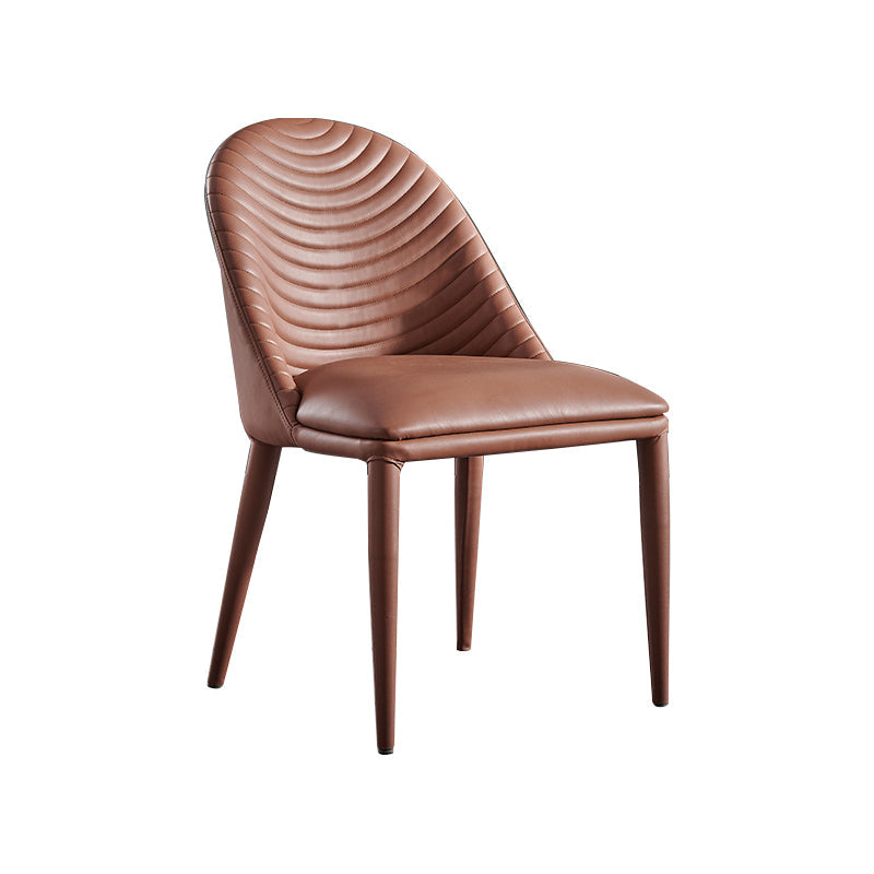 Contemporary Style Armless Solid Back Chair Leather Dining Side Chair Clearhalo 'Dining Chairs' 'Dining Tables & Seating' 'dining_chair' 'furn' 'furn_dining_chair' 'Furniture' 'furniture_dining_chair' 'Kitchen & Dining Furniture' 4746566