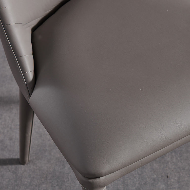 Contemporary Style Armless Solid Back Chair Leather Dining Side Chair Clearhalo 'Dining Chairs' 'Dining Tables & Seating' 'dining_chair' 'furn' 'furn_dining_chair' 'Furniture' 'furniture_dining_chair' 'Kitchen & Dining Furniture' 4746569