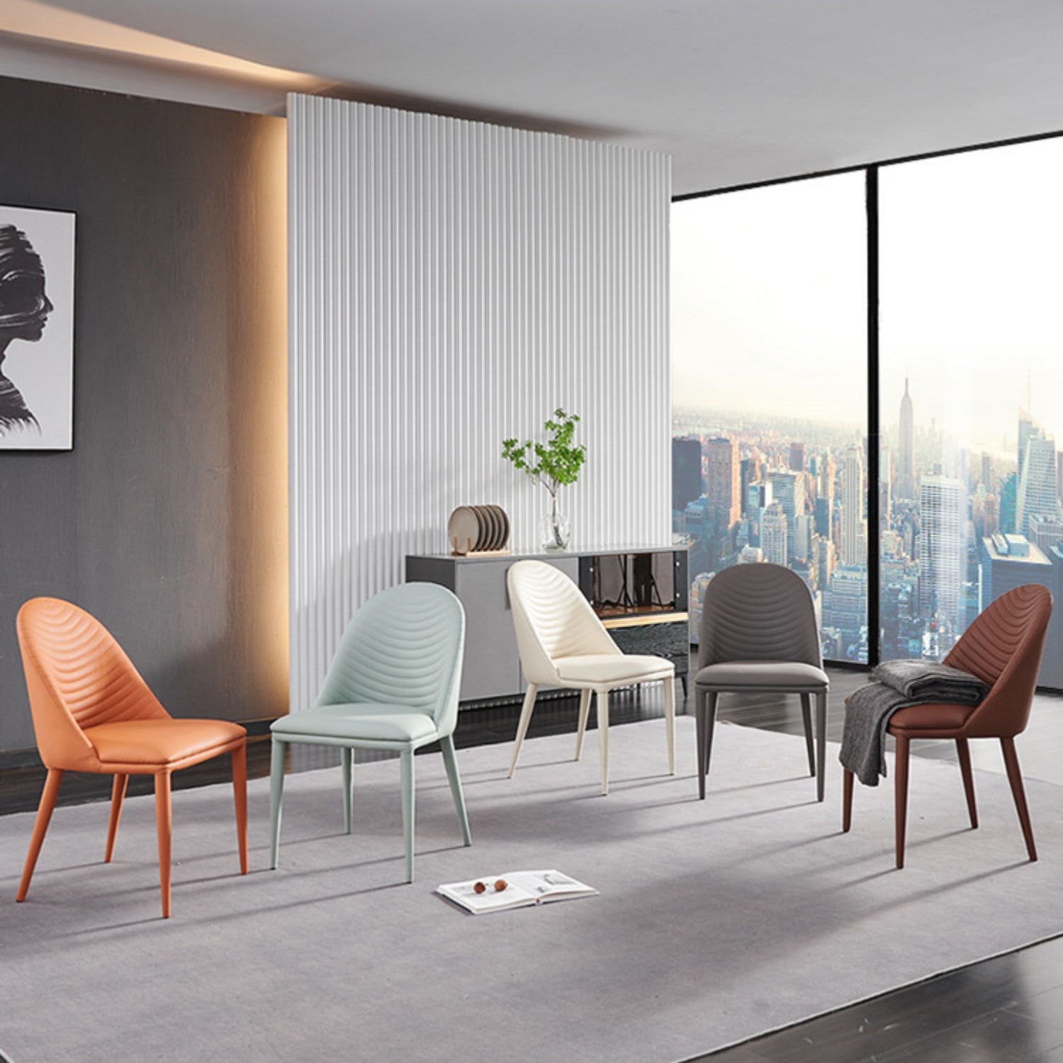 Contemporary Style Armless Solid Back Chair Leather Dining Side Chair Clearhalo 'Dining Chairs' 'Dining Tables & Seating' 'dining_chair' 'furn' 'furn_dining_chair' 'Furniture' 'furniture_dining_chair' 'Kitchen & Dining Furniture' 4746573