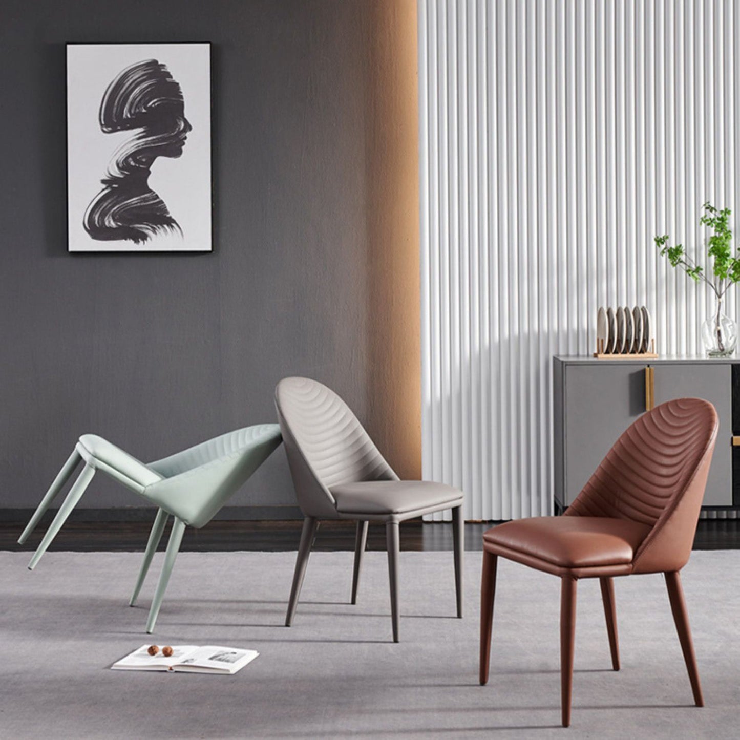 Contemporary Style Armless Solid Back Chair Leather Dining Side Chair Clearhalo 'Dining Chairs' 'Dining Tables & Seating' 'dining_chair' 'furn' 'furn_dining_chair' 'Furniture' 'furniture_dining_chair' 'Kitchen & Dining Furniture' 4746574
